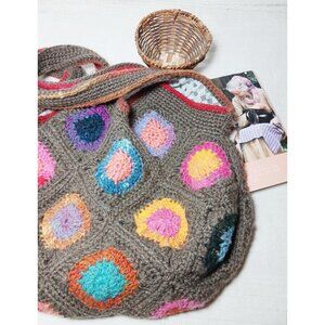 Hand made granny bag, 100% wool, A lot of Noro yarn is used!